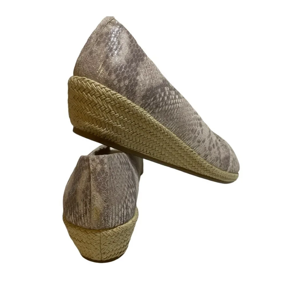 NEW Gentle Souls Lissa Wedge Espadrille Sandal Gray